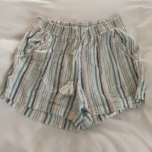 Linen stripped shorts